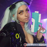 Cyberpunk Edgerunners Rebecca Red Green 17mm Mini Sclera Halloween Costume Contacts UGC