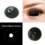 Black Sclera 22mm Contacts (Full Eye) Sample
