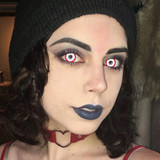 Zombie Saw White Red Halloween Contacts UGC