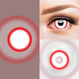 Zombie Saw White Red Halloween Contacts Sample