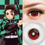 Demon Slayer Tanjirou Red Brown Contacts