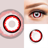 Red White Monster 17mm Mini Sclera Halloween Costume Contacts Sample