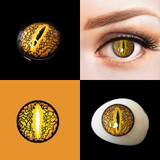 Lizard Snake Eye Gold Brown Halloween Costume Contacts Sample
