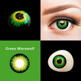 Green Werewolf eyes Contact Lenses Sample