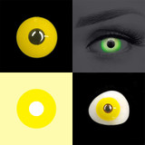 UV Glow Yellow Halloween Contacts (UV Function) Sample