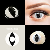 White Cat Eye Halloween Contacts  Sample