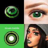 Monster Green Goblin 17mm Mini Sclera Halloween Costume Contacts