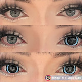 Cyberpunk Nebulos Blue 17mm Sclera Contacts UGC