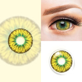 Avatar Green Yellow 17mm Mini Sclera Halloween Costume Contacts Sample
