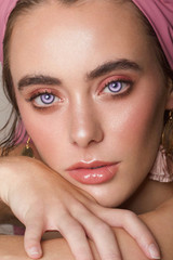 Moco Jelly Mystique Violet Costume Contacts Model Pic