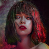 Moco Jelly Ruby Red Costume Contacts Model Pic