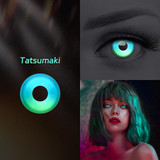Aurora Leap UV Gradient Blue Green Contacts(UV Function) Sample