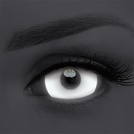 UV Glow White Out 17mm Mini Sclera Halloween Costume Contacts (UV Function)
