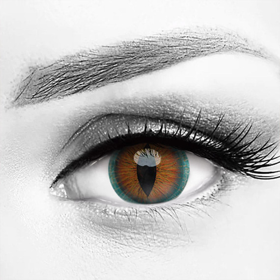 Brown Lizard Mini Sclera 17mm Halloween Costume Contacts