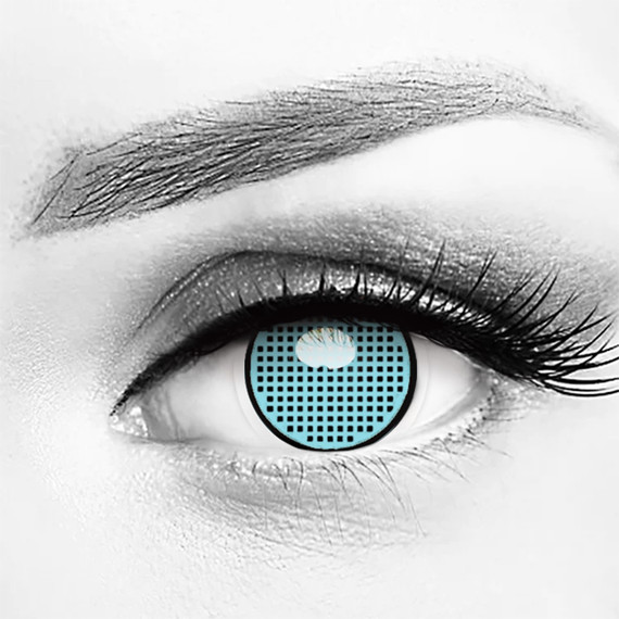 Cyan Blue Mesh Halloween Costume Contacts