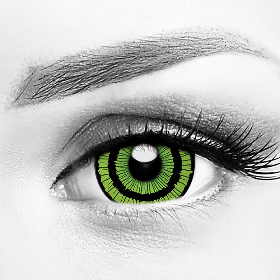 Monster Green Goblin 17mm Mini Sclera Halloween Costume Contacts