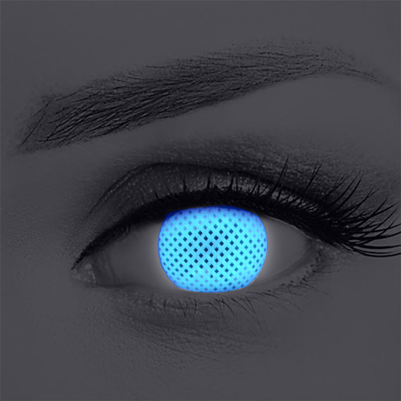 UV White Mesh Halloween Costume Contacts UV White Mesh Halloween Costume Contacts