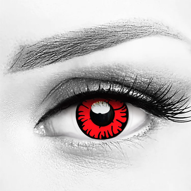 メイクアップミラー (スケルトンレッド) Twilight Devil Bloody Red Halloween Vampire Contacts | MocoQueen