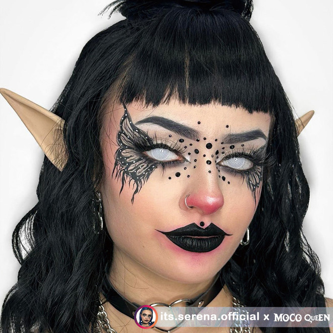 White Mesh Halloween Costume Contacts MocoQueen