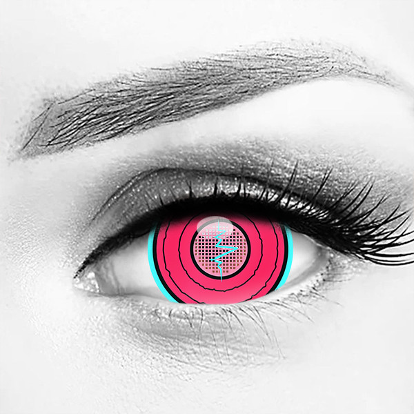 Vox Static Pink 17mm Mini Sclera Costume Contacts | MocoQueen