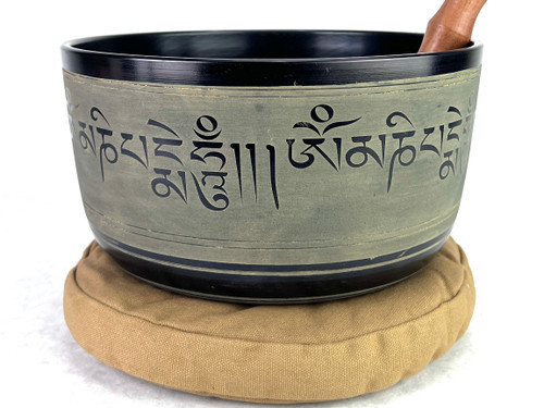 9.75" F/G# Note Cast Aluminum Himalayan Singing Bowl #f20900923