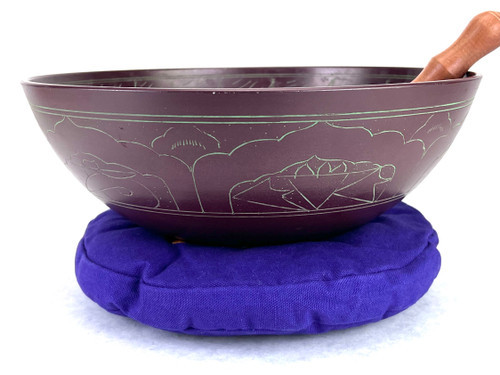 12.25" E/G# Note Flat Cast Himalayan Singing Bowl #e12451023