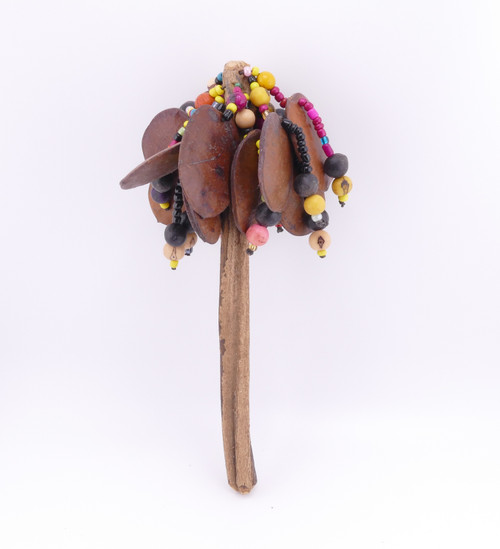 Peruvian Coconut Shell Shaker With Beads