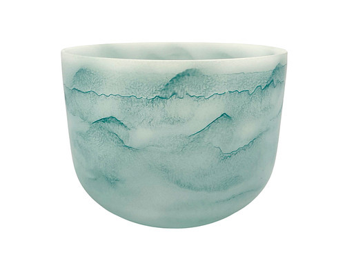 8" A# Note 432Hz Perfect Pitch Turquoise Empyrean Fusion Crystal Singing Bowl Crystal Vibes -30 cents  11001650