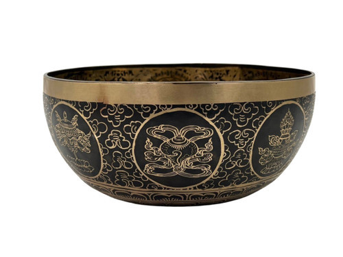 10.5" G/D Note Premium Etched Singing Bowl Zen Himalayan Pro Series #g20000324