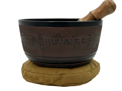 8" A#/C Note Aluminum Cast Himalayan Singing Bowl #a10710923