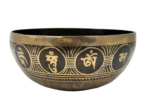 10.25" A#/F Note Etched Singing Bowl Zen Himalayan Pro Series #a19900224