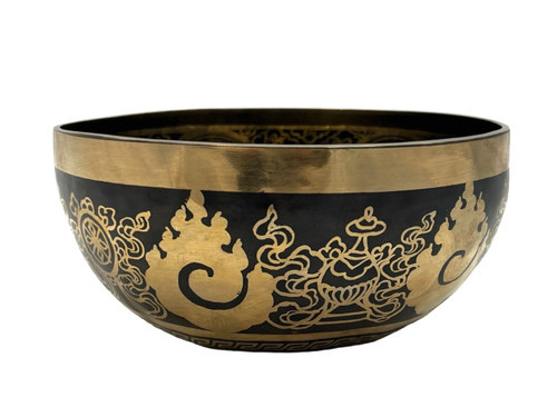 7.75" D/G# Note Premium Etched Singing Bowl Zen Himalayan Pro Series #d8600324