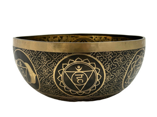 11" A#/E Note Premium Etched Singing Bowl Zen Himalayan Pro Series #a25800324