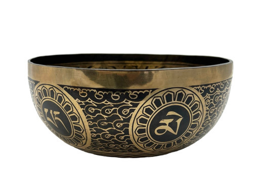 9" A#/F Note Premium Etched Singing Bowl Zen Himalayan Pro Series #a14000324