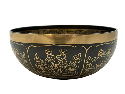 8.5" C/F# Note Premium Etched Singing Bowl Zen Himalayan Pro Series #c11950324