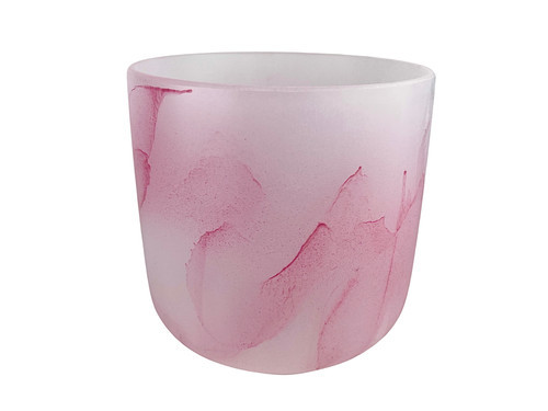 6" D Note 432Hz Perfect Pitch Rose Quartz Empyrean Fusion Crystal Singing Bowl Crystal Vibes -30 cents  11003033