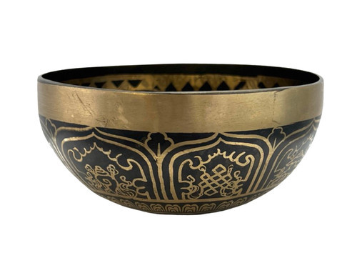 5.5" B/F# Note Premium Etched Singing Bowl Zen Himalayan Pro Series #b3860324