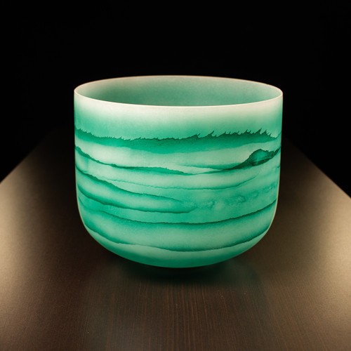 12" G Note 432Hz Perfect Pitch Turquoise Empyrean Fusion Crystal Singing Bowl Crystal Vibes -30 cents  85000876