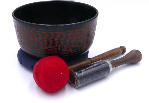 7" D Note Note Aluminum Cast Himalayan Singing Bowl #redbuddhacast