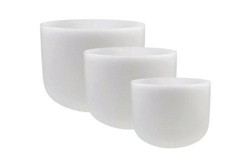 8-12" 432Hz Perfect Pitch 3-Note Empyrean Crystal Singing Bowl Set #set718