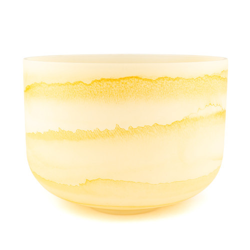 12" E Note 440Hz Perfect Pitch Citrine Frosted Fusion Crystal Singing Bowl Crystal Vibes +5 cents  11003716
