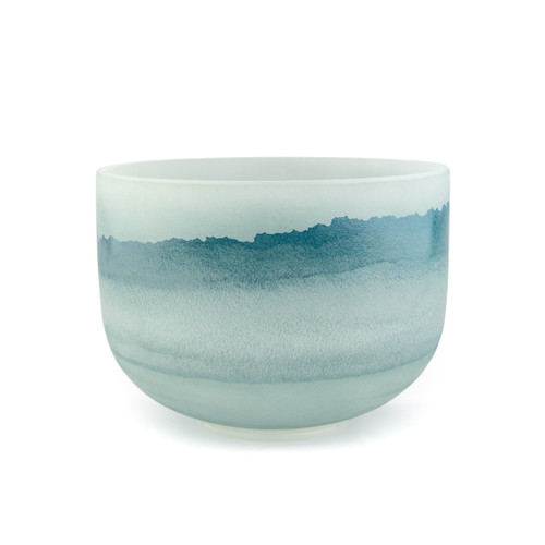 9" A Note 432Hz Perfect Pitch Green Fluorite Frosted Fusion Crystal Singing Bowl Crystal Vibes -30 cents  11003721