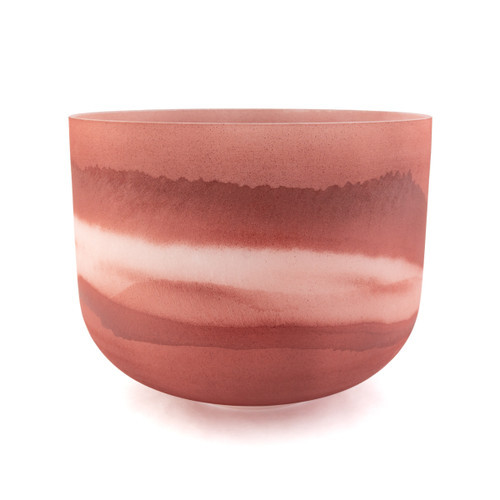 10" C Note 432Hz Perfect Pitch Garnet Frosted Fusion Crystal Singing Bowl Crystal Vibes -35 cents  11003713