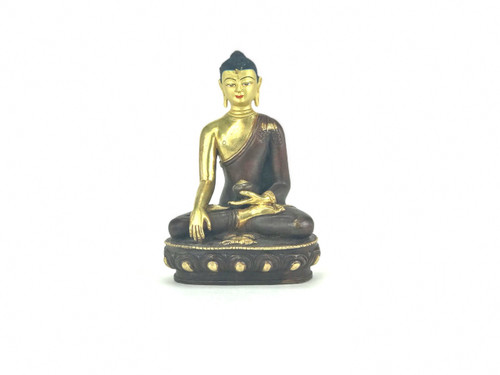 Gilded Gold/Bronze 8" Shakyamuni Nepalese Buddha Statue #st261