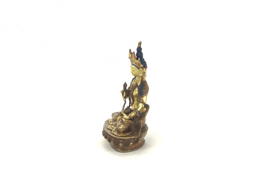 Gilded Gold/Bronze 8" Vajrasattva Nepalese Buddha Statue #st115