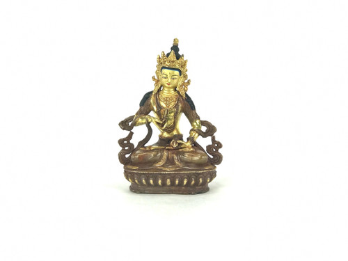 Gilded Gold/Bronze 8.5" Vajrasattva Nepalese Buddha Statue #st127