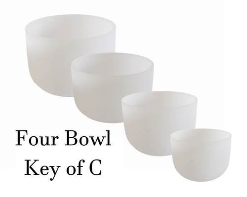 4 Bowl Key Of C Harmonic Chord Crystal Singing Bowl Set