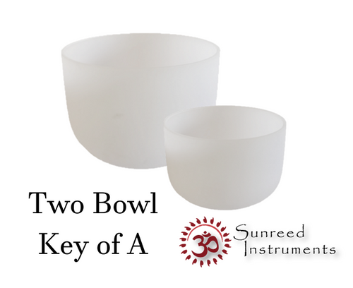 2 Bowl Key Of A Harmonic Chord Crystal Singing Bowl Set