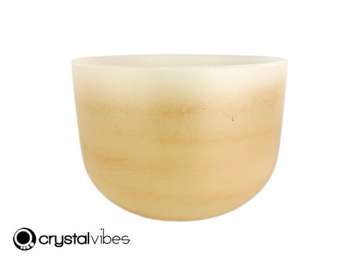 8" 432 Hz Perfect Pitch B Note Yellow Aventurine Fusion Empyrean Crystal Singing Bowl SR8 -30 cents  11002121