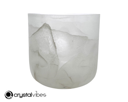 7" Perfect Pitch E Note White Gold Fusion Translucent Crystal Singing Bowl SR10 -10 cents  11002889